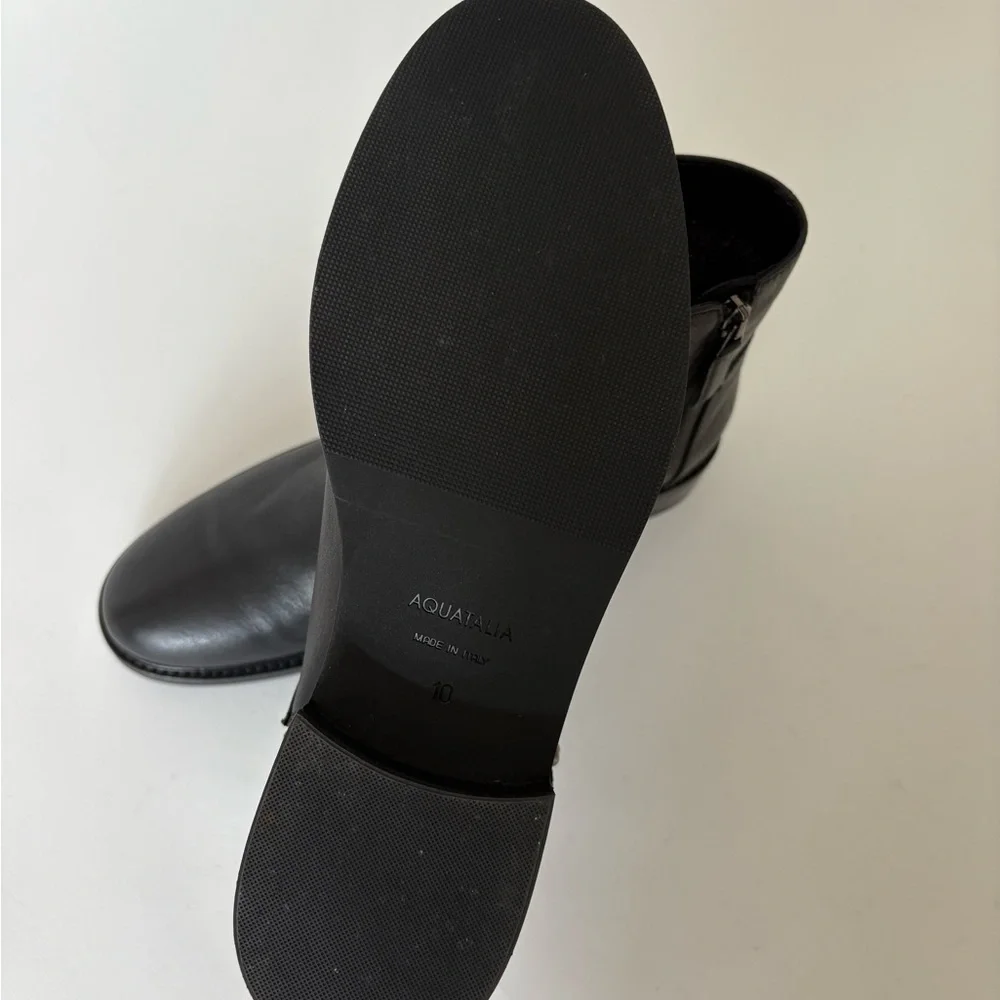 Aquatalia  Bree Black Leather Ankle Boots, NWOT Water Resistant
