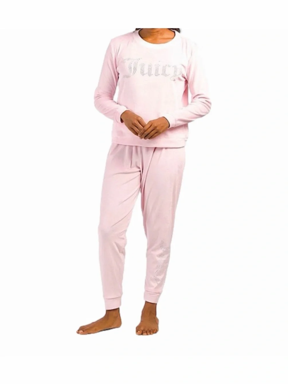 Juicy Couture Light Pink Velour lounge set / pajamas