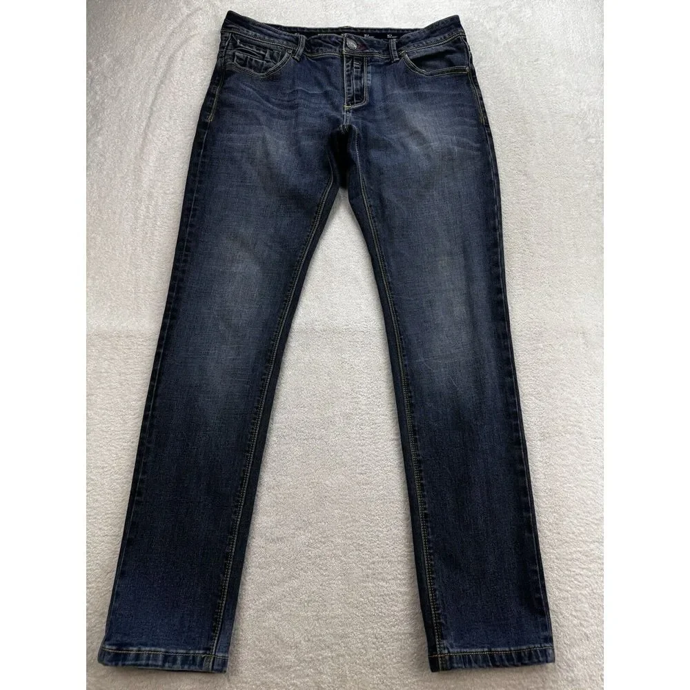 Negho Italian Jeans 36 Straight Leg Mid Rise‎ Actual (33Wx31L) Blue Denim