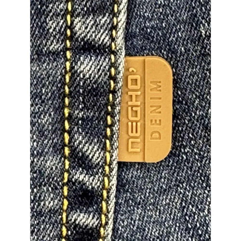 Negho Italian Jeans 36 Straight Leg Mid Rise‎ Actual (33Wx31L) Blue Denim