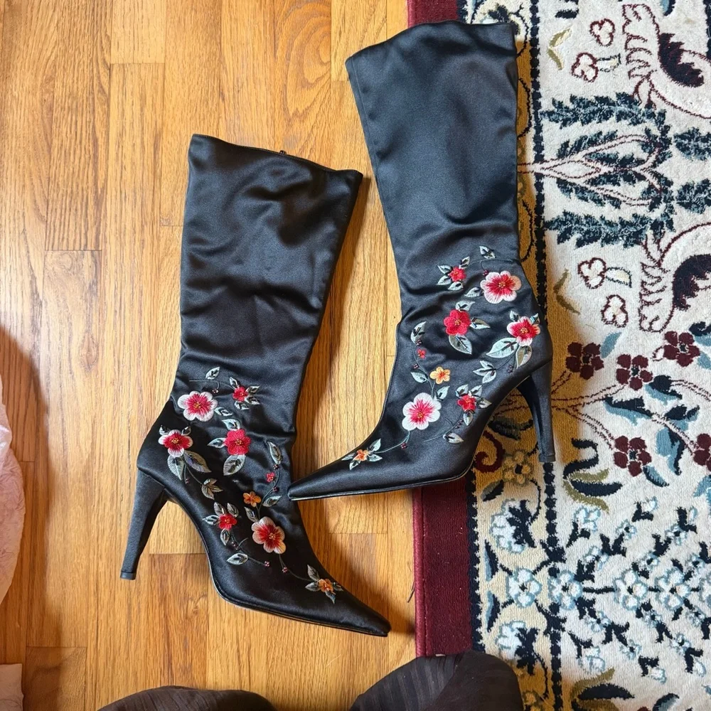 Whimsigoth y2k embroidered boots