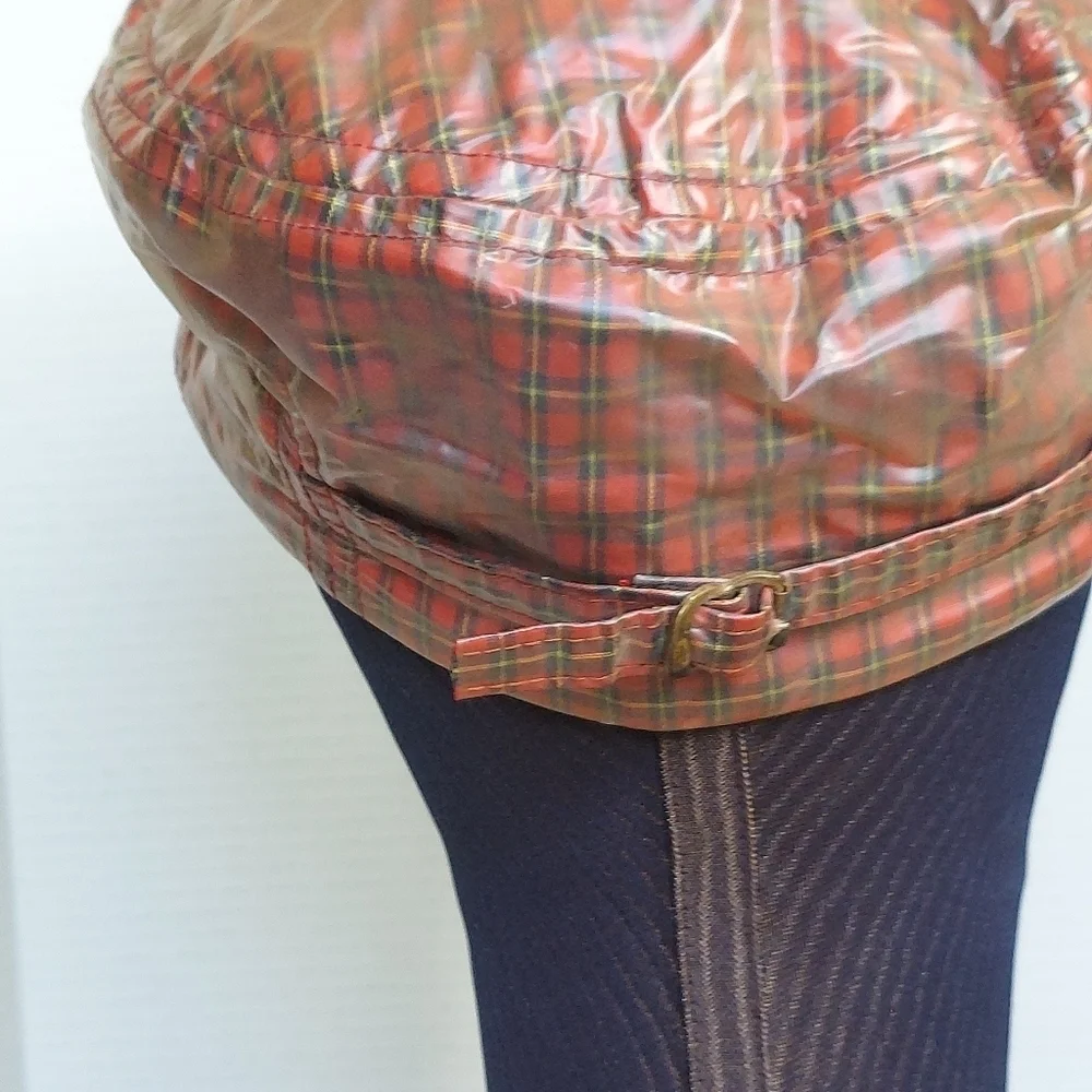Vtg Red Plaid Cort Rain Cap by Cort Exclusive to J.L.‎ Hudson Adjustable Strap