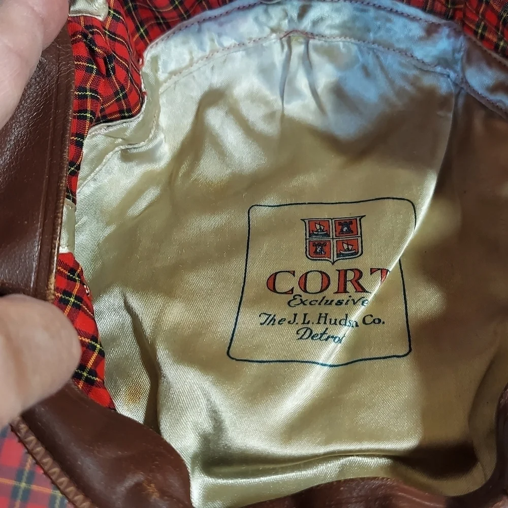 Vtg Red Plaid Cort Rain Cap by Cort Exclusive to J.L.‎ Hudson Adjustable Strap