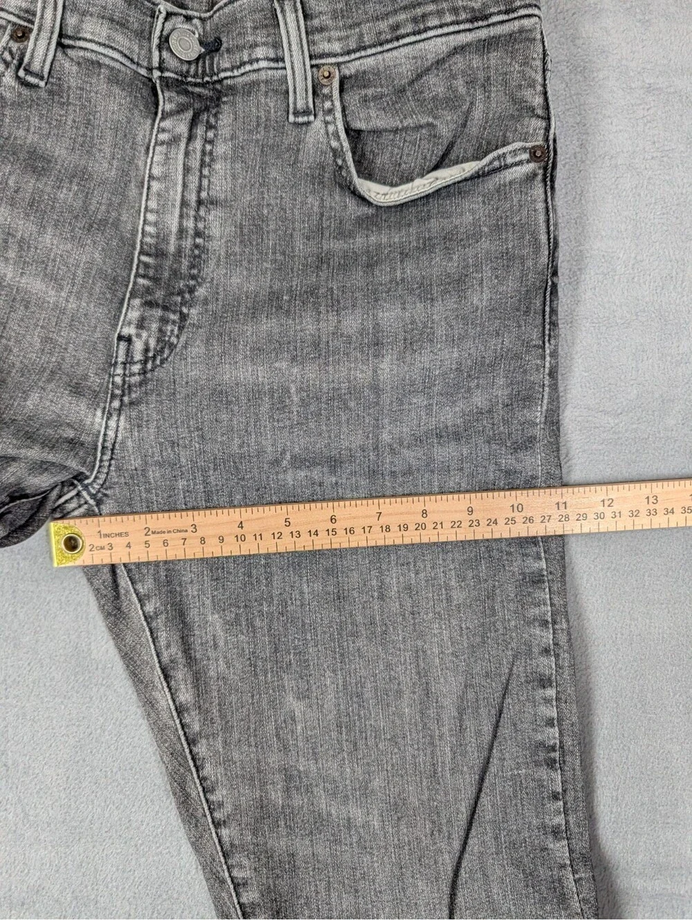 Levis Premium 512 Mens 33X32 Gray Slim Taper Stretch Denim Jeans Casual Pants