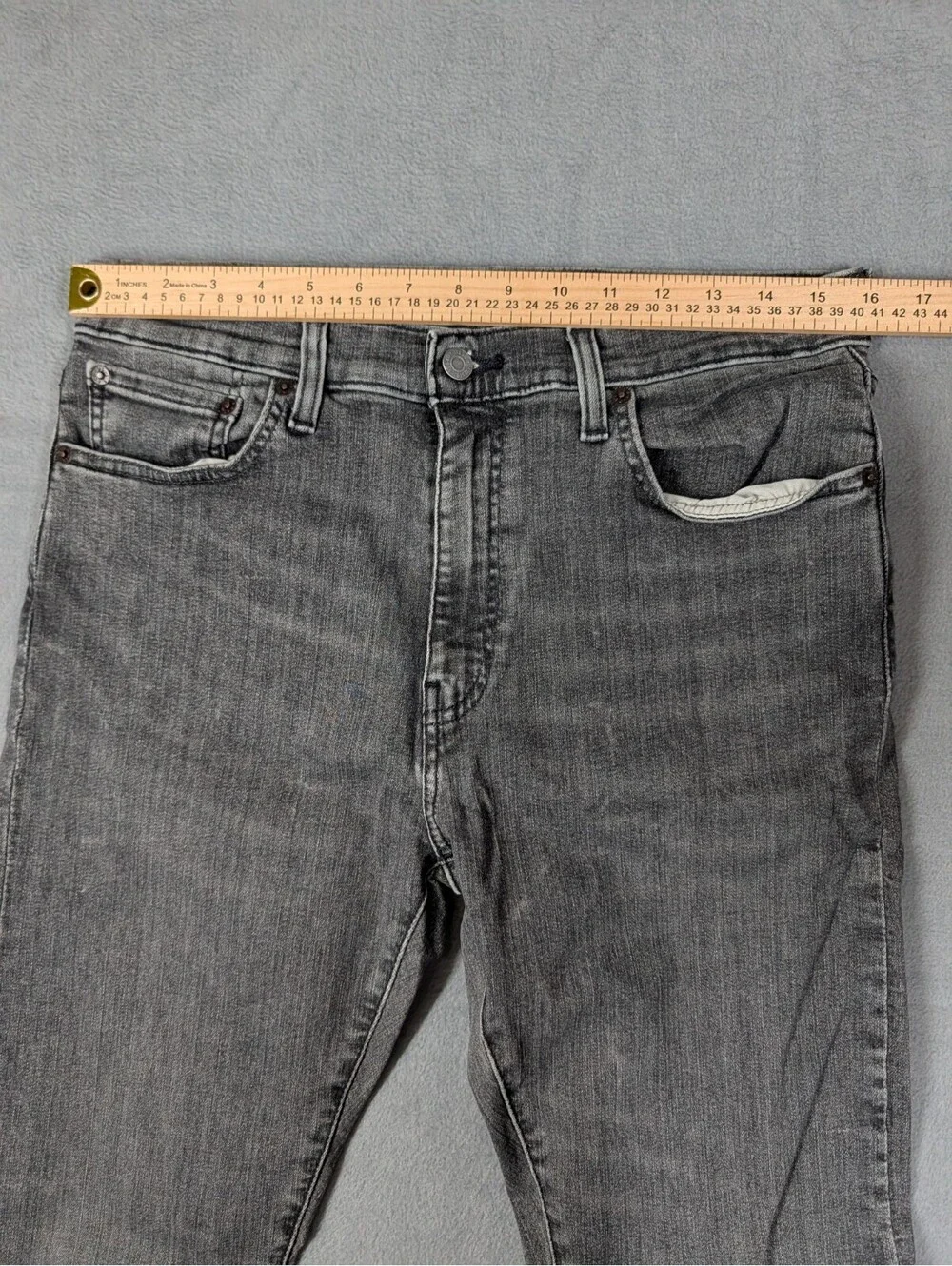 Levis Premium 512 Mens 33X32 Gray Slim Taper Stretch Denim Jeans Casual Pants