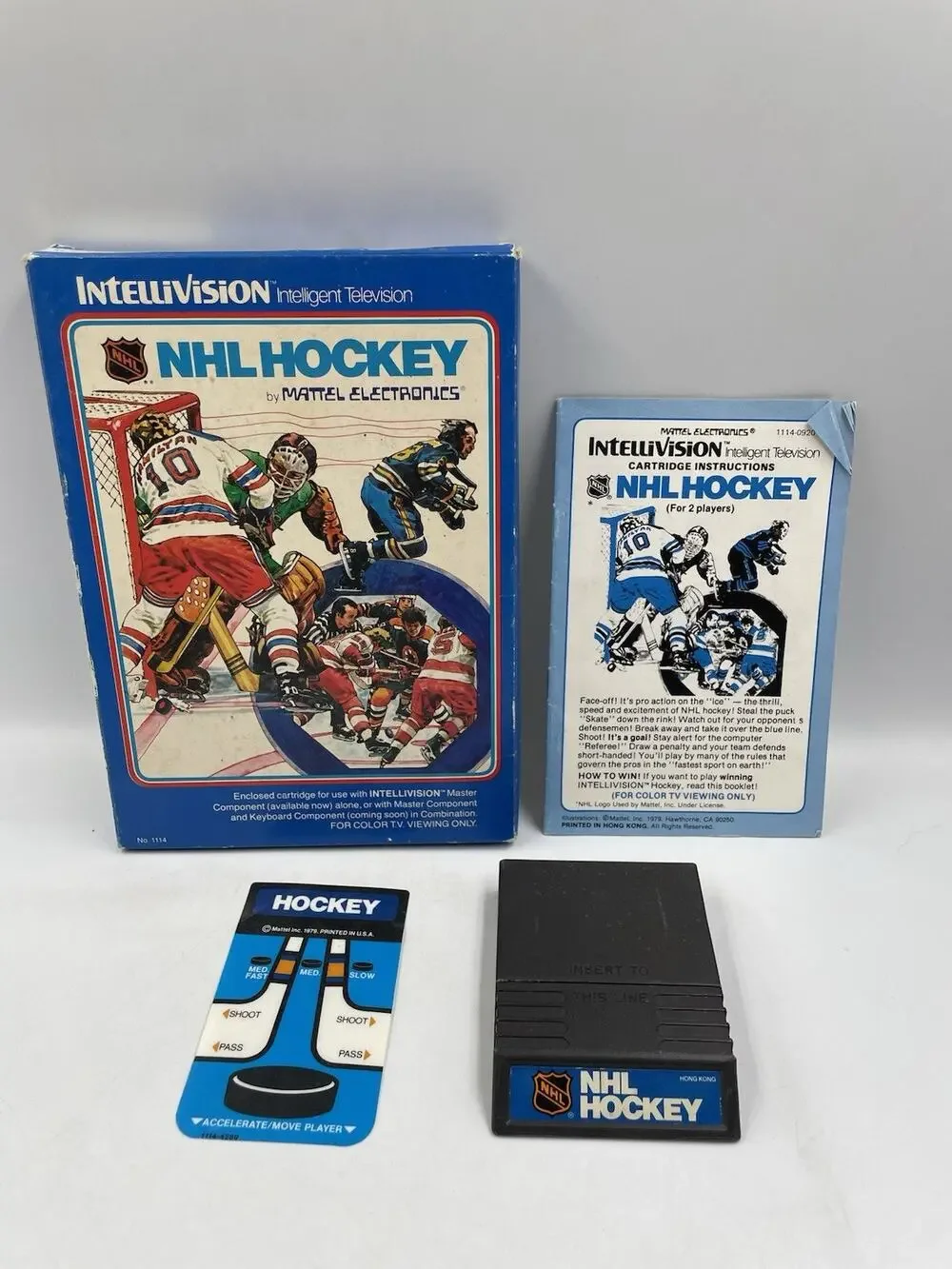 NHL Hockey 1979 Intellivision Complete In Box Game Manual Overlay Box