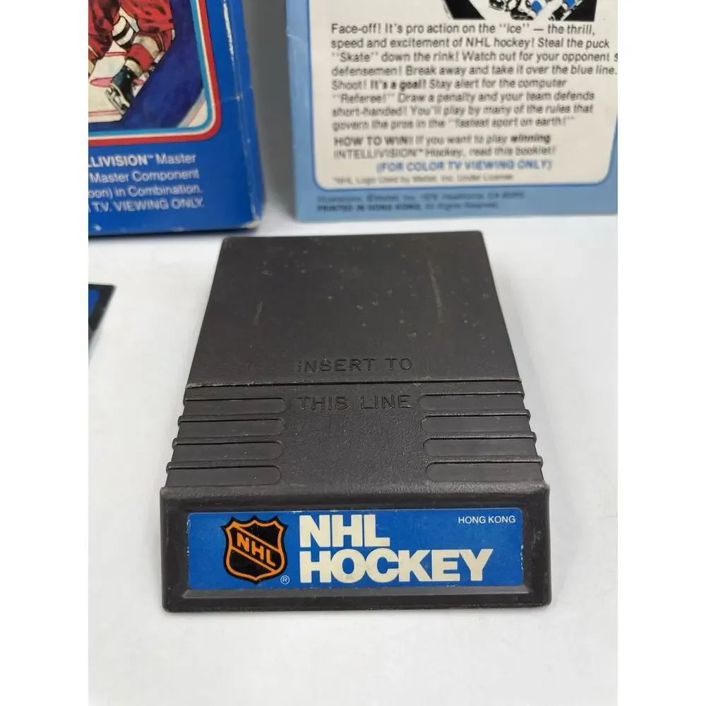 NHL Hockey 1979 Intellivision Complete In Box Game Manual Overlay Box