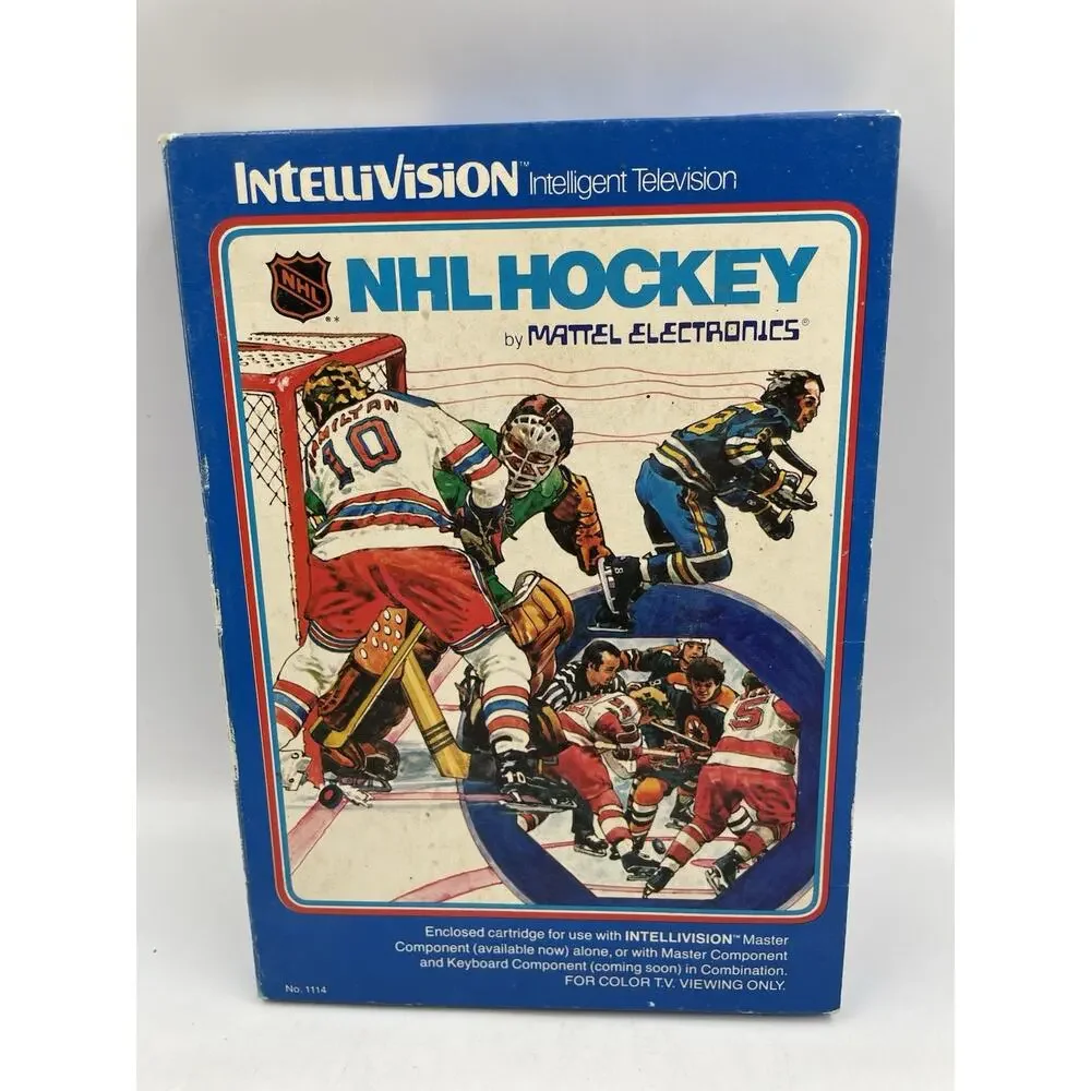 NHL Hockey 1979 Intellivision Complete In Box Game Manual Overlay Box