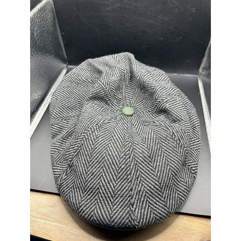 Boston Scally Co Hat Newsboy Scally Mens Small Herringbone Plaid Galway Tweed