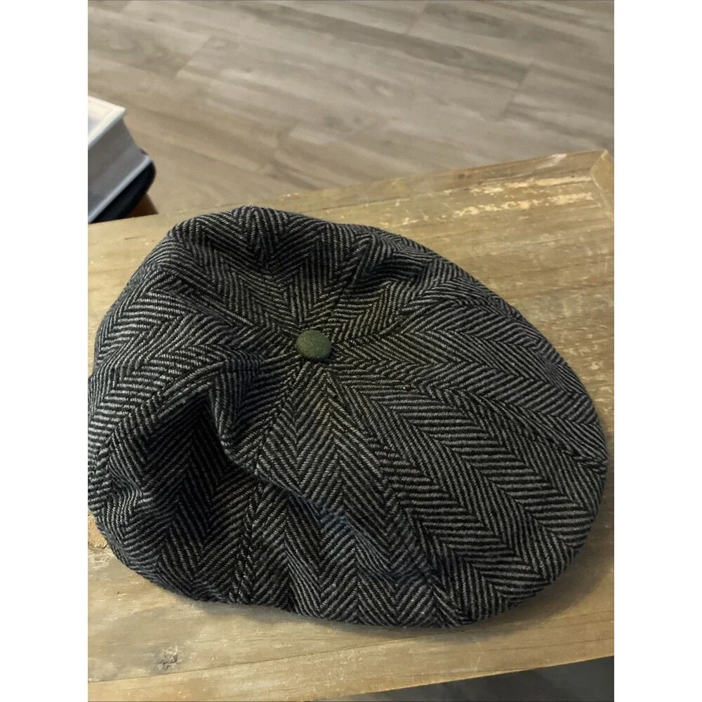 Boston Scally Co Hat Newsboy Scally Mens Small Herringbone Plaid Galway Tweed