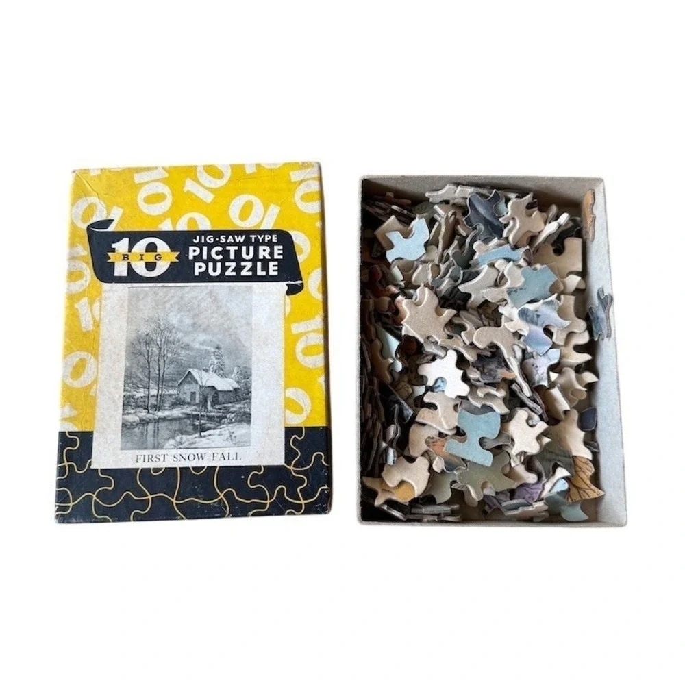 Milton‎ Bradley Vintage Jigsaw Puzzle First Snow Fall 275+ Pieces Landscape