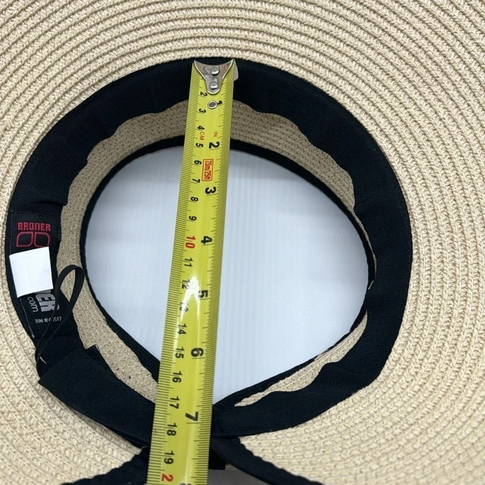 Broner Tan Black Open Top Sun Hat with Bow HT5619