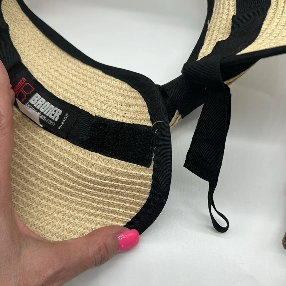 Broner Tan Black Open Top Sun Hat with Bow HT5619
