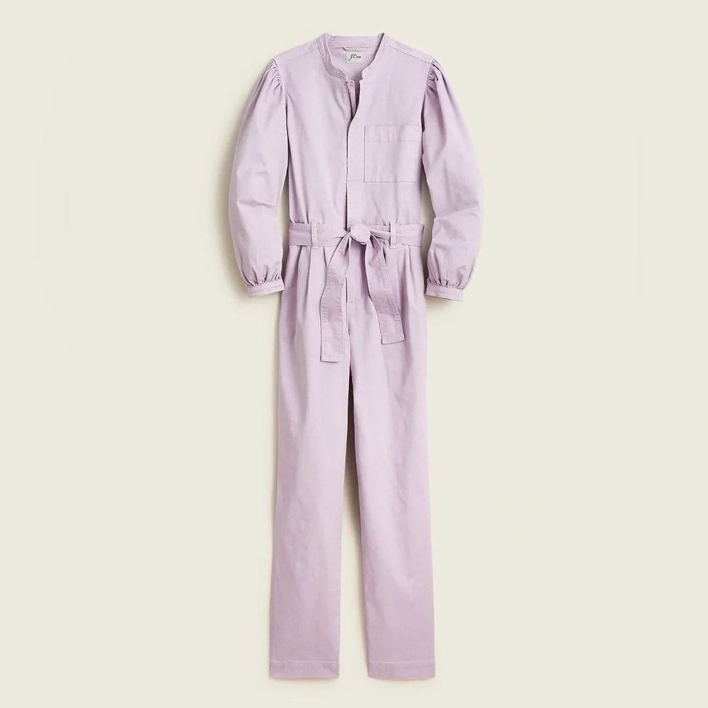 J. Crew Lilac Long-Sleeve Utility Jumpsuit