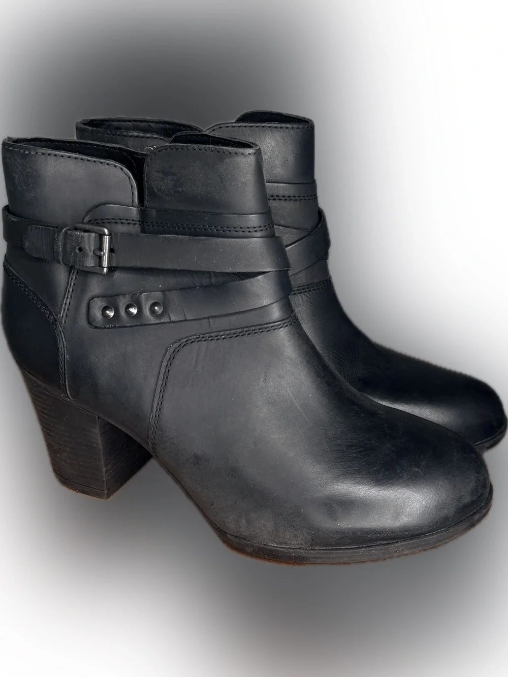 Rockport Black Leather Booties
