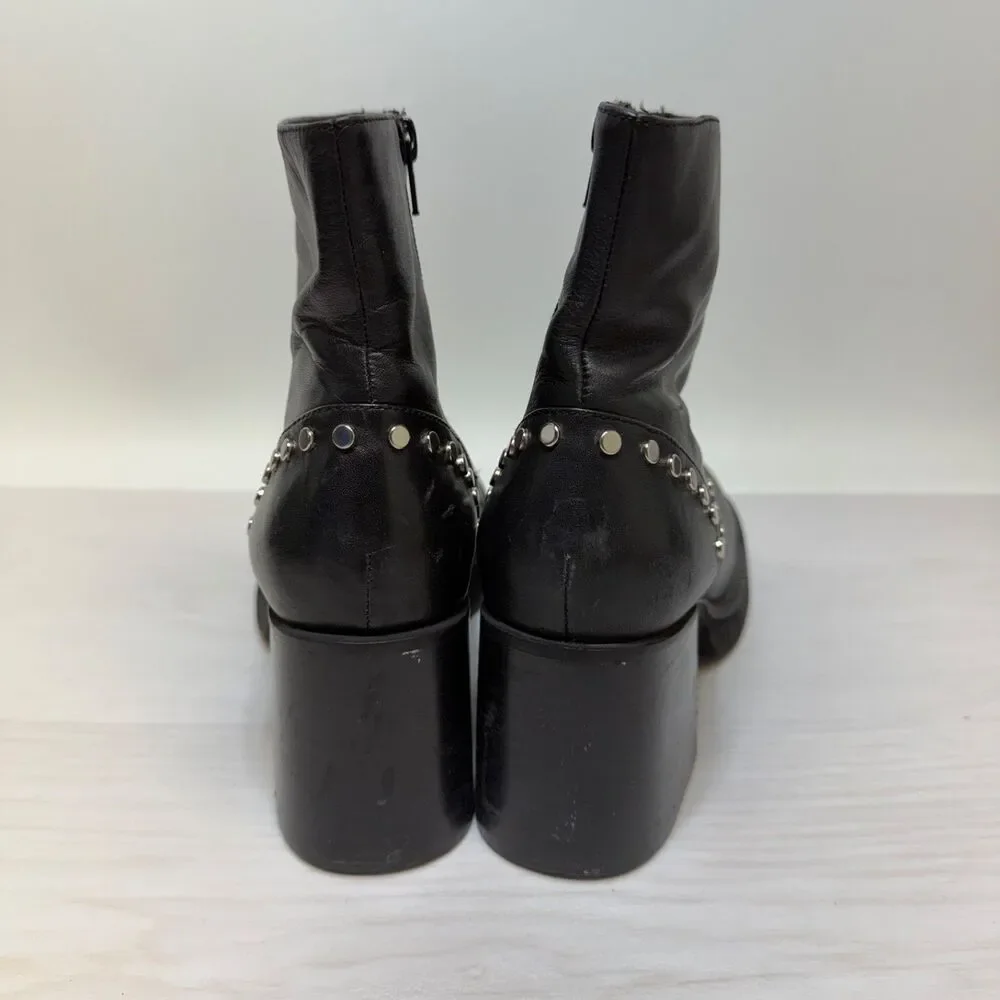 ARIZONA JEAN CO Studded Platform Chunky Combat Boots Women's‎ Size 8.5M Black