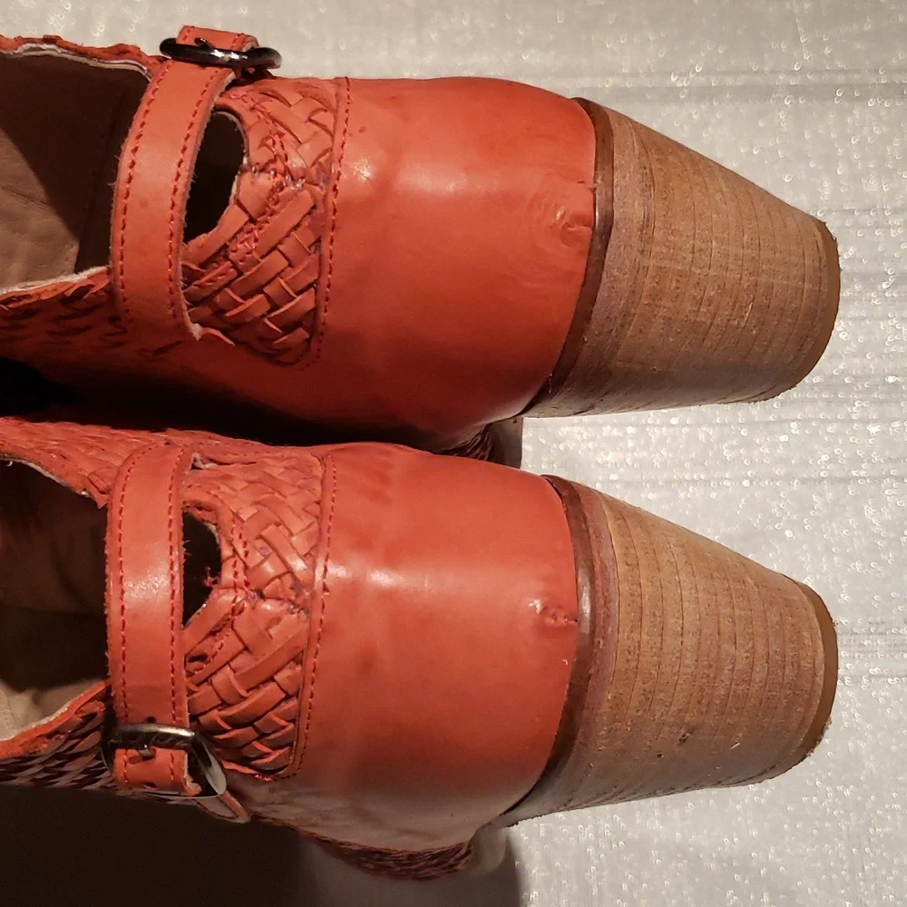 Catherine Malandrino Bootie Boot Woven Leather Women's 40 RED