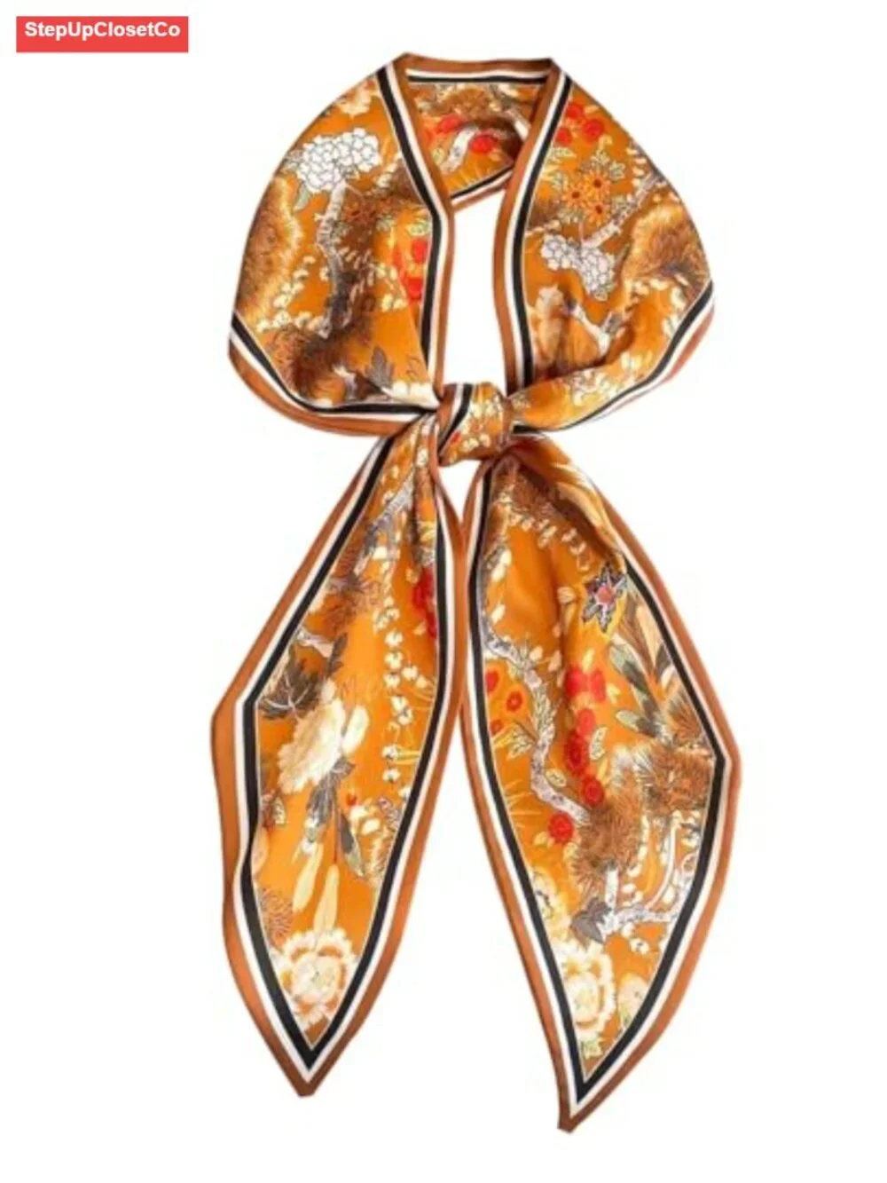 Silky Satin Long Thin Fashion Scarf for Women Head Neck Purse Bag Accessory