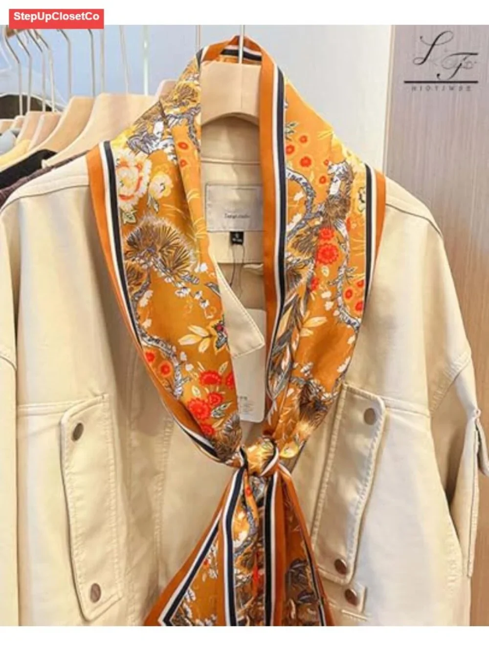Silky Satin Long Thin Fashion Scarf for Women Head Neck Purse Bag Accessory