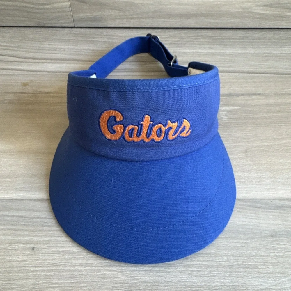 Vintage Florida Gators Visor Hat‎ Blue Script Embroidery Texace Made In USA