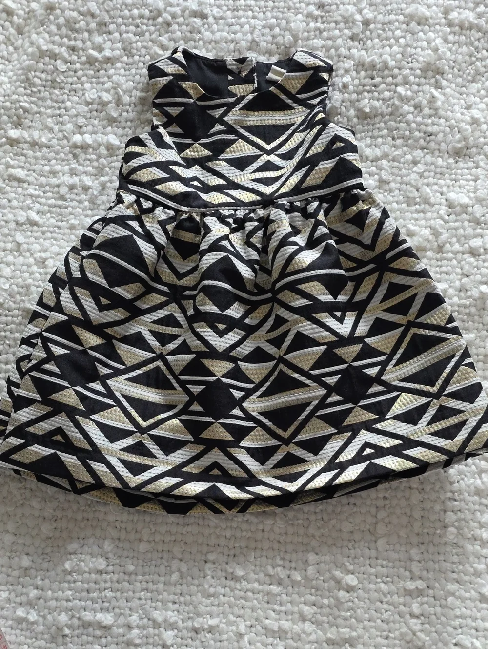 Crazy 8 Girls Black and Gold Geometric Party Dress 6-12m