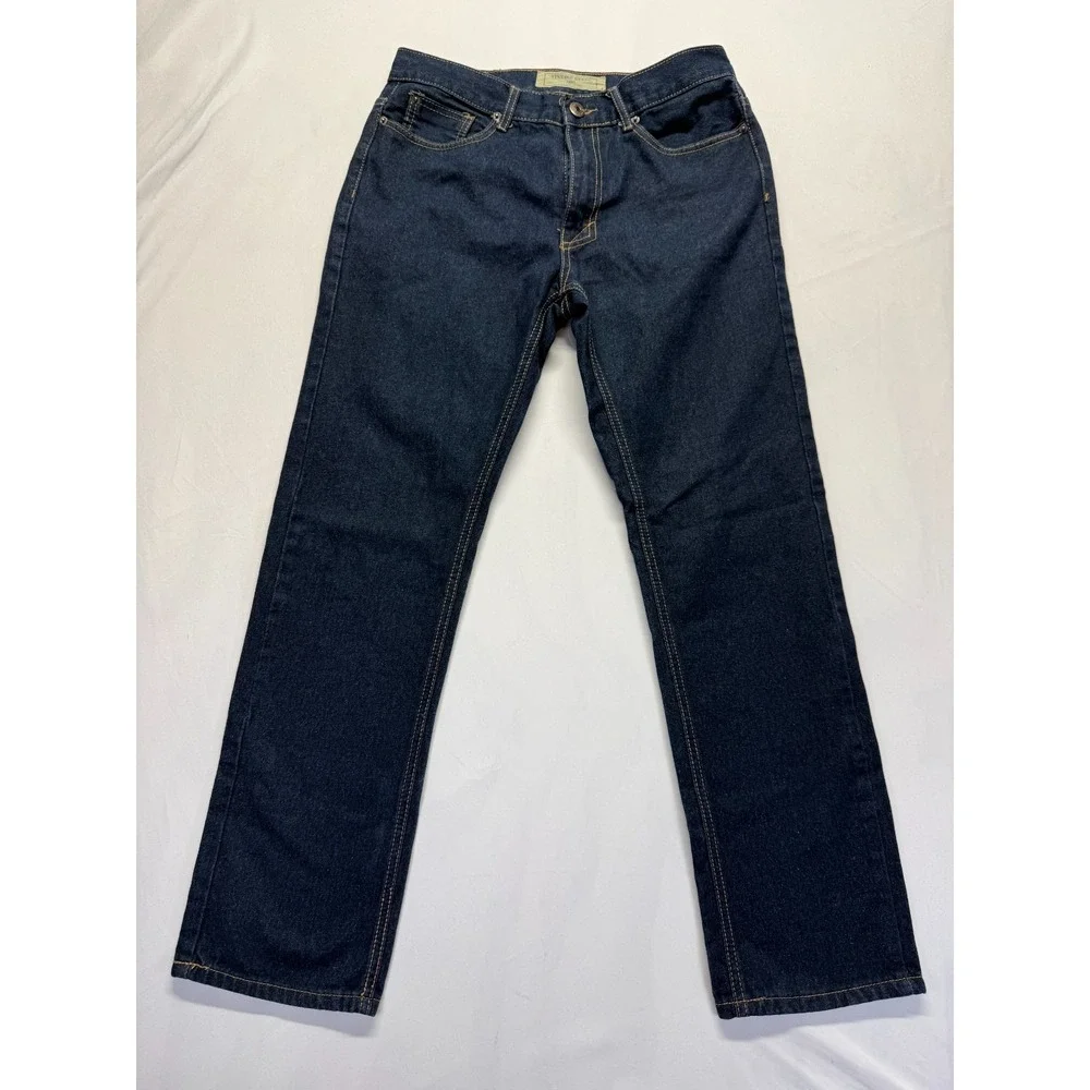 Vintage Genes 1891 Jeans Mens 32x31.5 Blue Dark Wash Denim Slim Fit Straight Leg
