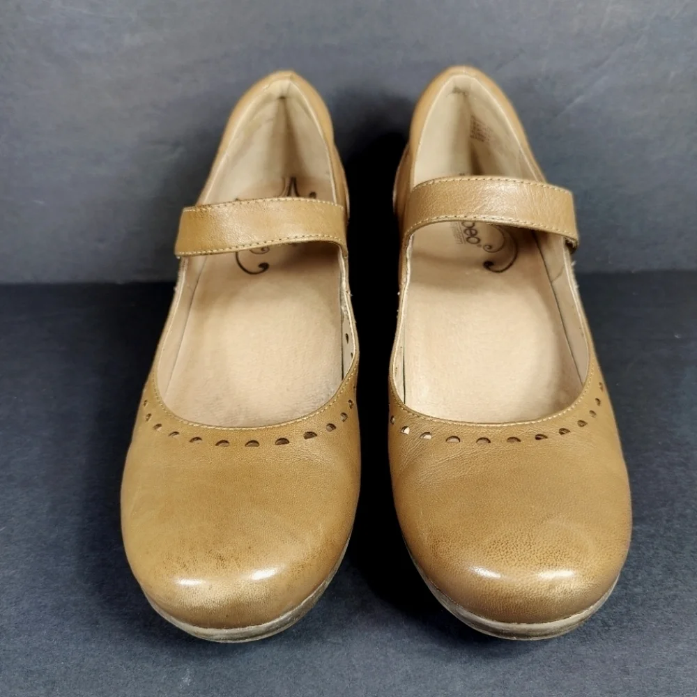 ABEO B.I.O. System Penny Walnut Mary Jane Leather Heels Women's Shoes Size 9M