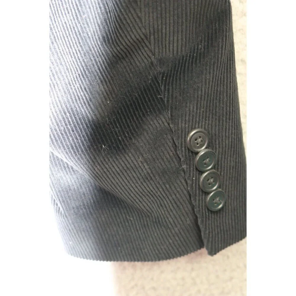 Saddlebred Men's Black Corduroy Blazer-Size 44R-Nice-Two Button-Business