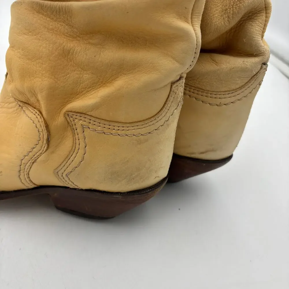 Vintage Zodiac USA Slouchy Leather Boots Women's 6.5 Cowboy Western Boho