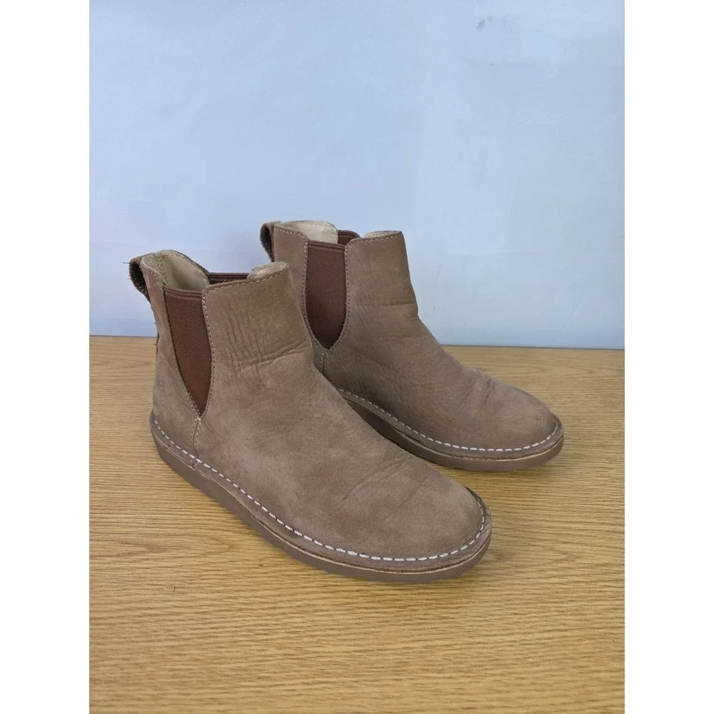 L.L. Bean Stonington Women's 9M Chelsea Ankle Boots‎ Brown Suede Leather Comfort