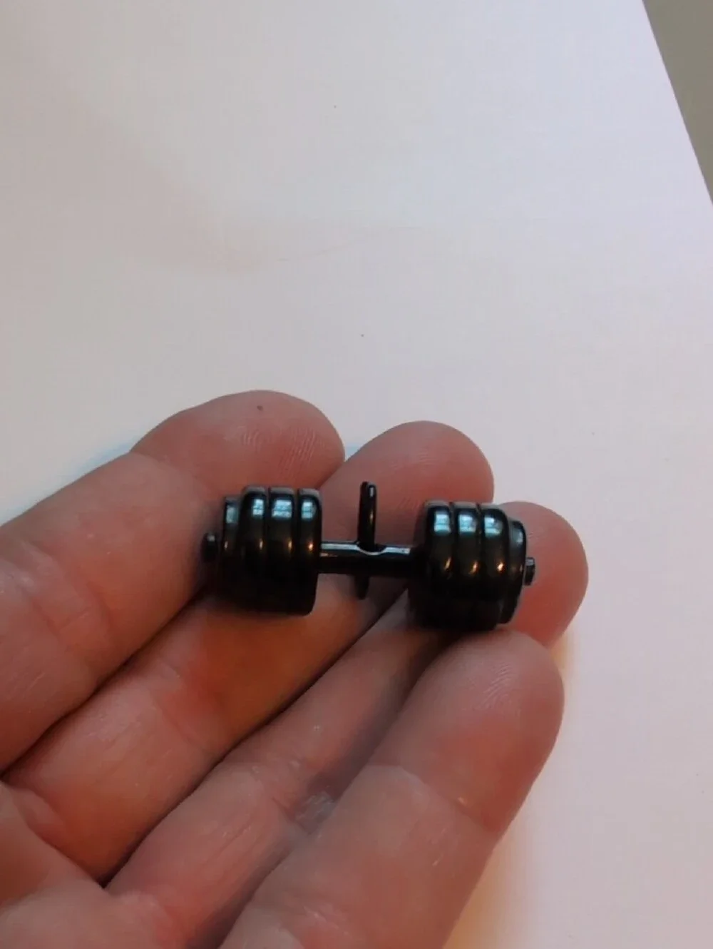 Black Dumbbell Charm