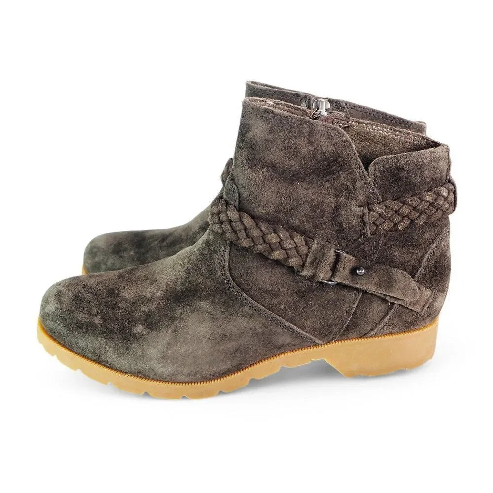 Teva Delavina Suede‎ Waterproof Ankle Boots Dark Brown 1008601 Women's 6.5