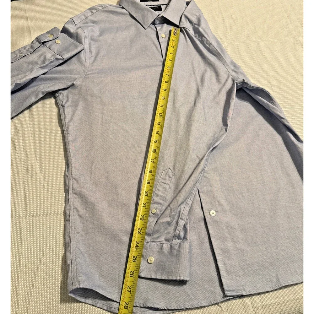 Banana Republic Men’s Large Slim Fit Non-Iron Dress Shirt Blue/ light gray