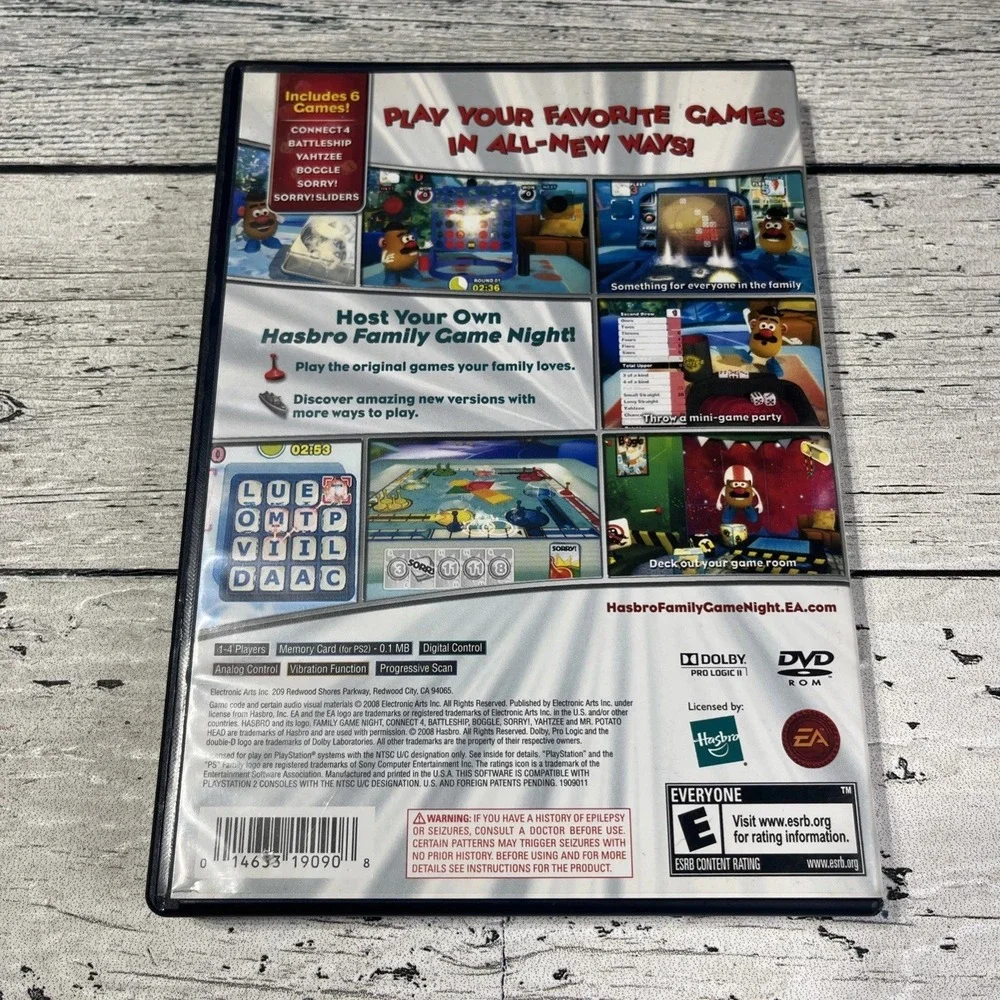 Hasbro Family Game Night Sony PlayStation 2 PS2 2008 CIB Connect 4 Battleship EA
