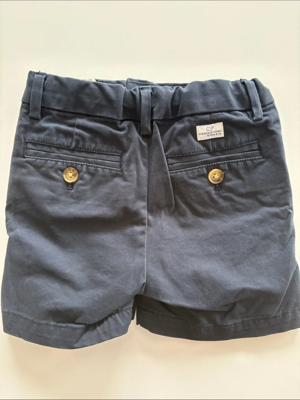 Vineyard Vines Navy Chino Shorts with Button-Back Pockets