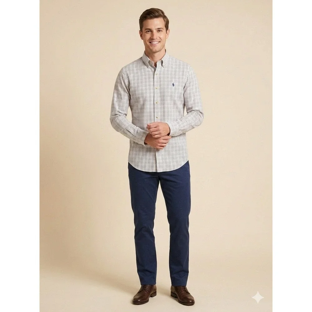 Polo Ralph Lauren Mens Small Tattersall Check Button Down Shirt‎ Multi Color