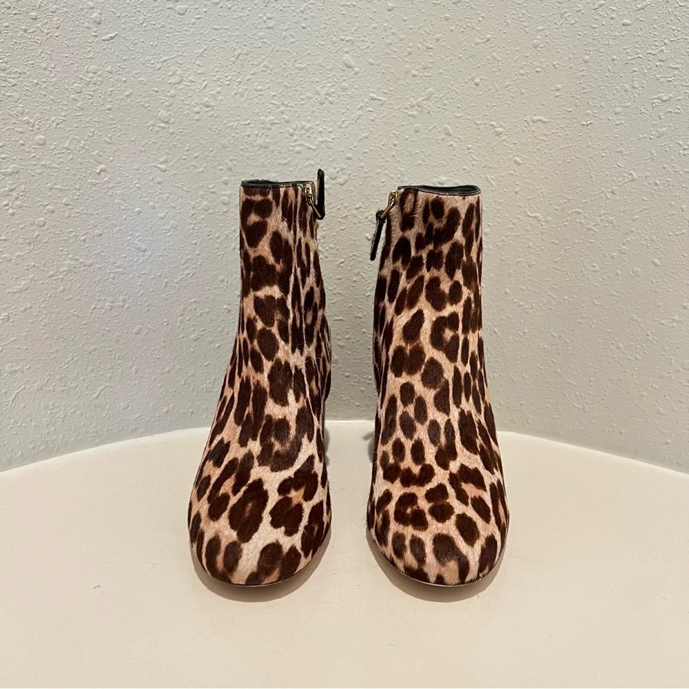 Tory Burch Brooke Leopard Print  Calfhair Women’s  Booties Size 6.5 NIB