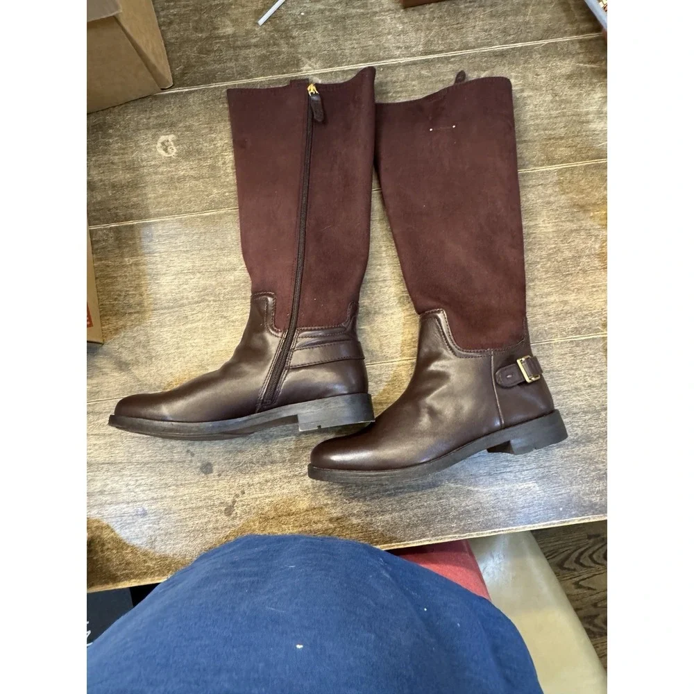 Franco Sarto Women's L-Merina Riding Boots Size 9.5‎ Burgundy Brown