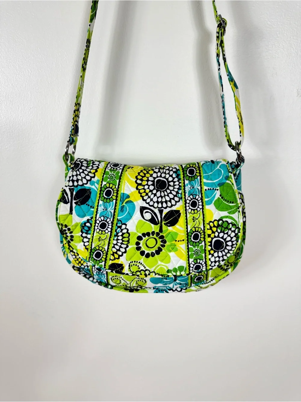 Vera Bradley Saddle Up Crossbody Bag Limes Up Purse Bohemian Retired