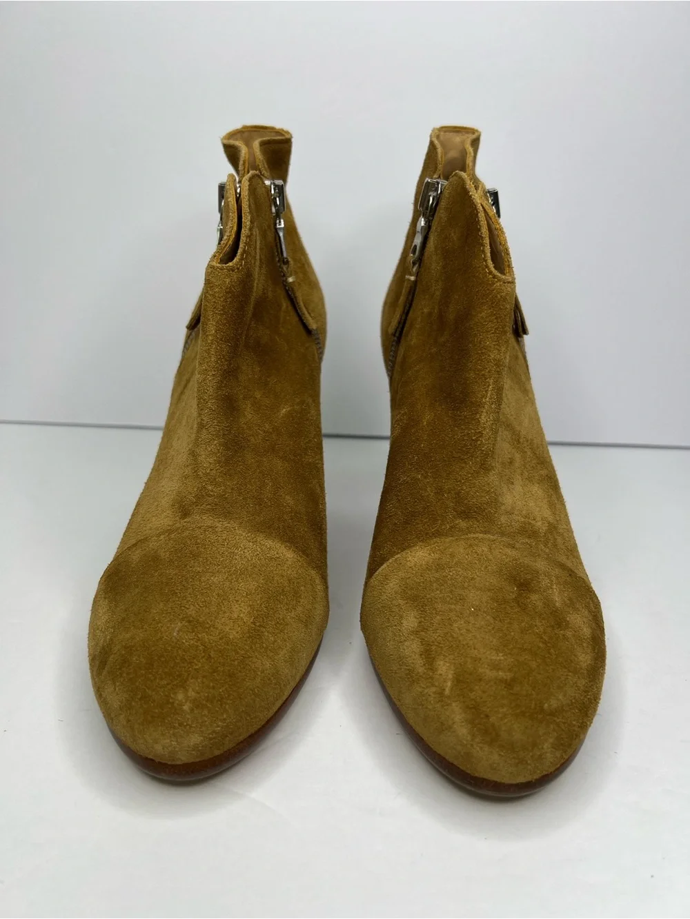 Rag & Bone Margot Tan Suede Double Zip Ankle Booties Size 40 / US 10 No Box