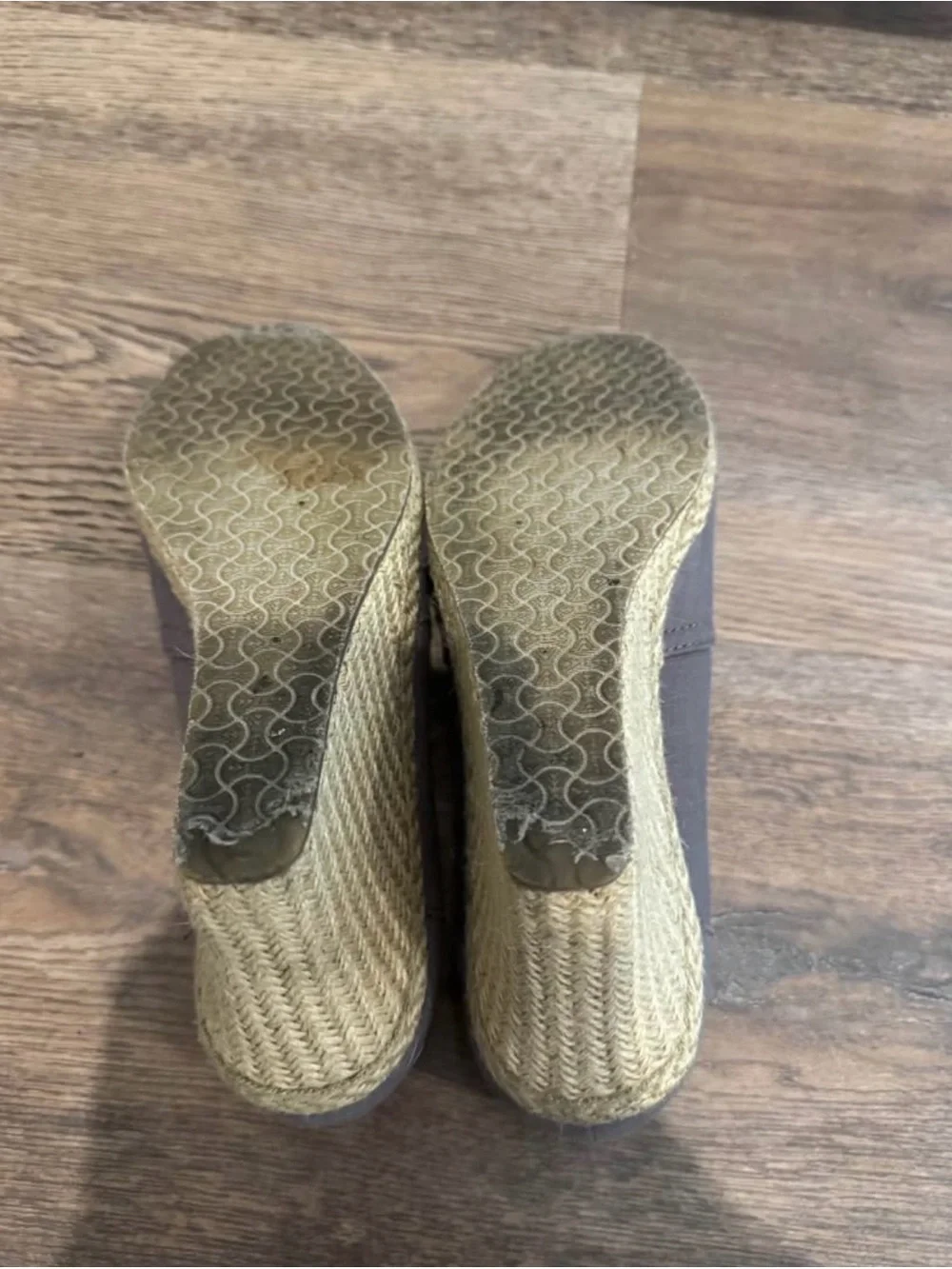 Skechers Women's Gray Taupe Peep-Toe Wedge Slip-Ons