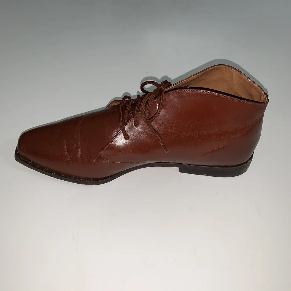 Seychelles Boots Womens 10 Brown Leather Abby Ankle Lace Up Block Heel Booties