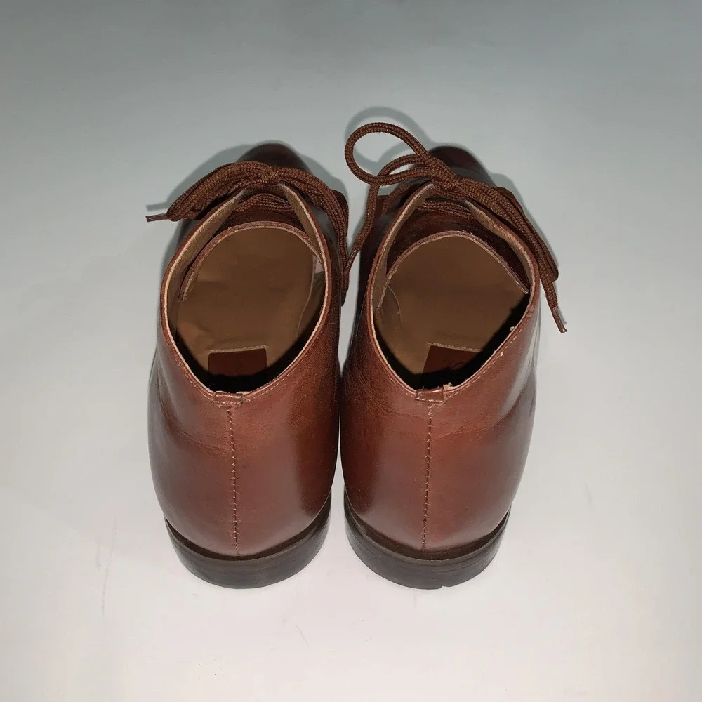 Seychelles Boots Womens 10 Brown Leather Abby Ankle Lace Up Block Heel Booties