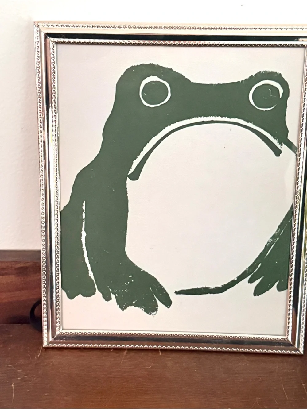 Unimpressed Grumpy Frog Cottagecore Canvas Print Matsumoto Hoji Framed Wall Art