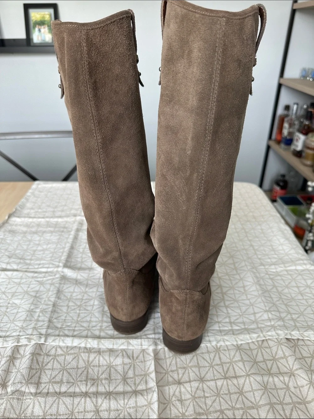 FRYE AND CO. Taupe Suede Knee-High Boots