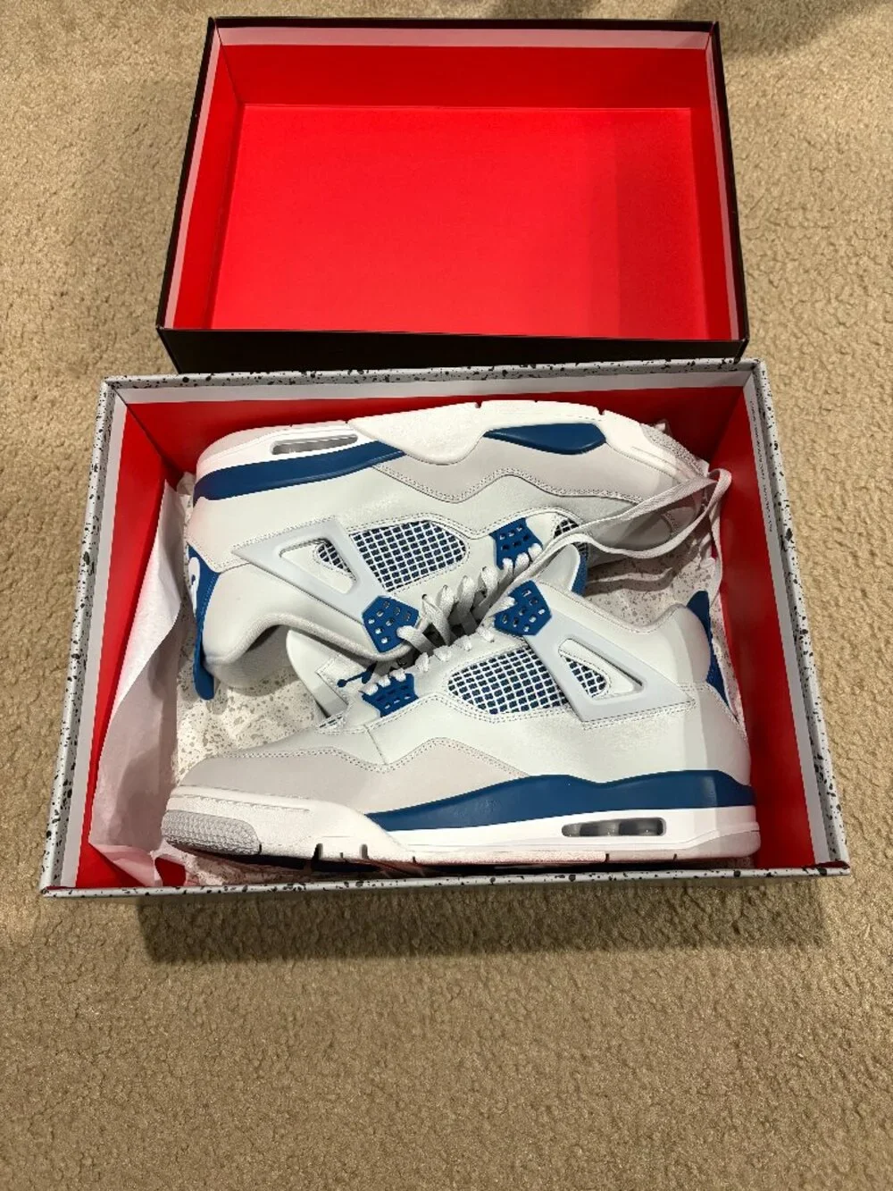 Nike Air Jordan 4 Retro Military Blue SneakersNike Air Jordan 4 Retro Military B