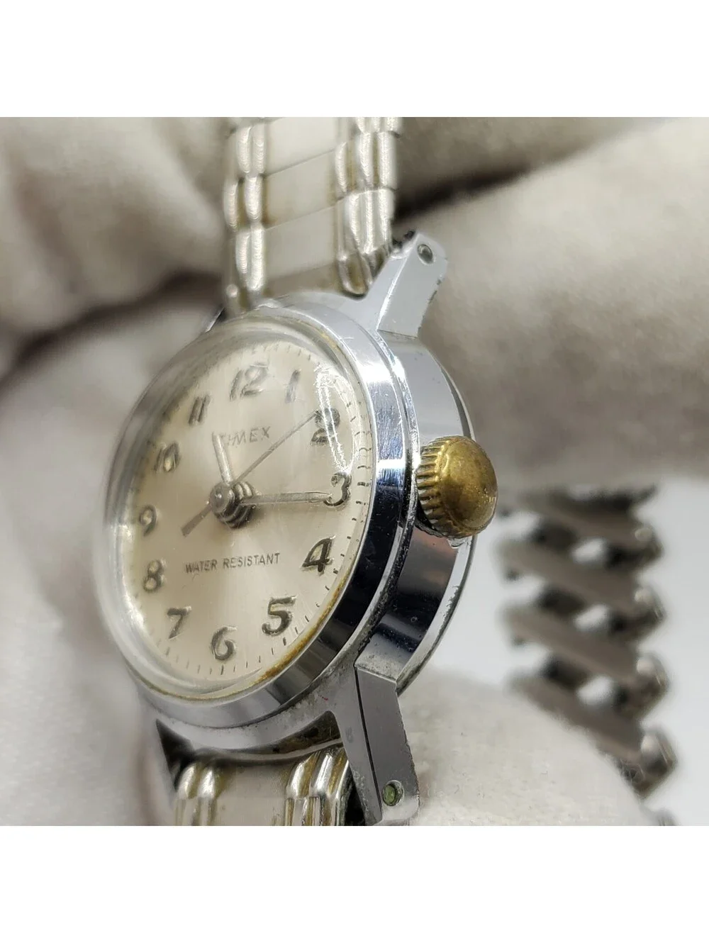 Vintage Timex Marlin Mechanical Watch Womens Day/Date Dial For Parts Or Repair