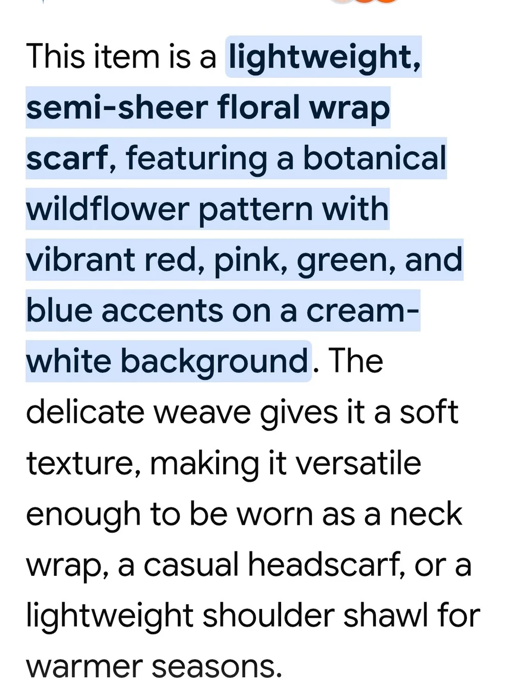 N/A lightweight floral