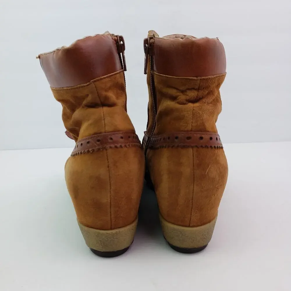 Sundance Mam' Zelle Womens Size EU 38 US 7.5-8 Brown Leather Wedge Western Shoes