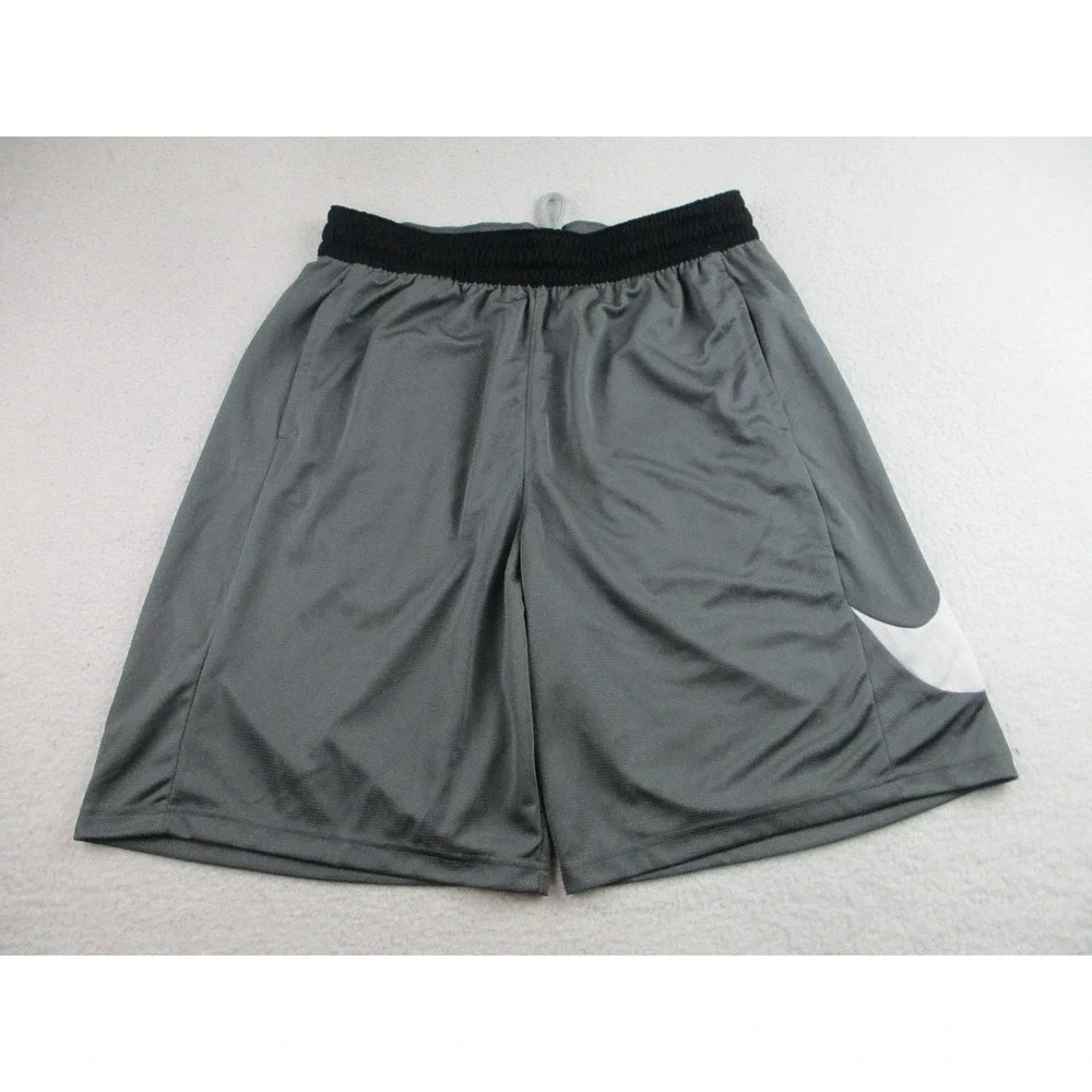 Nike Basketball Shorts Mens XL Dri-Fit Athletic‎ Swoosh Gray Pockets CU4327-068
